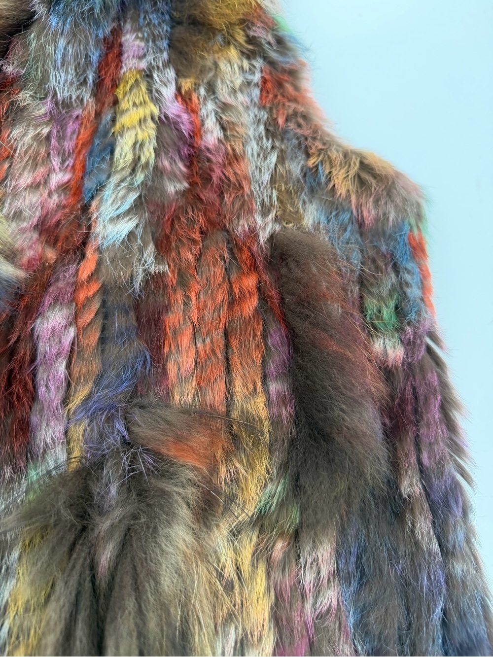 Adore Real Fur Vest Multicolor Boho Festival Luxe XL - Picture 7 of 9